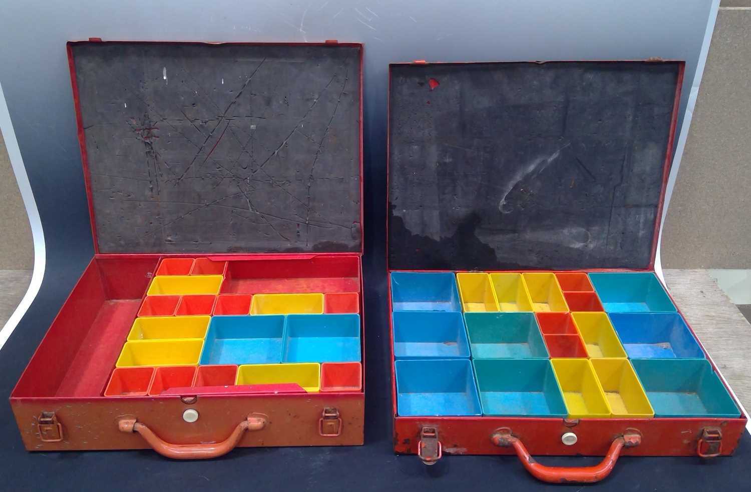 Lot 284 Three Metal Screwfix Storage Boxes. 44cm by