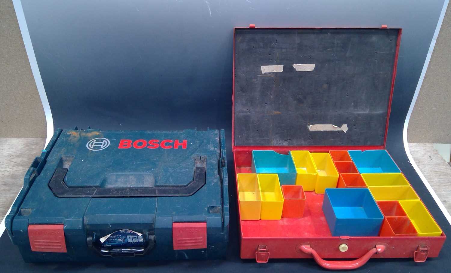 Lot 284 Three Metal Screwfix Storage Boxes. 44cm by