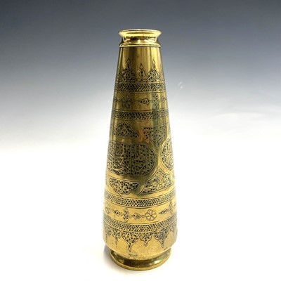 Lot 1053 - A Cairoware brass vase, early 20th century,...