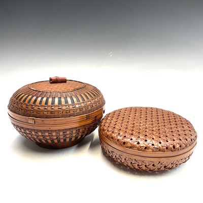 Lot 453 - Two Japanese woven baskets, 20th century,...