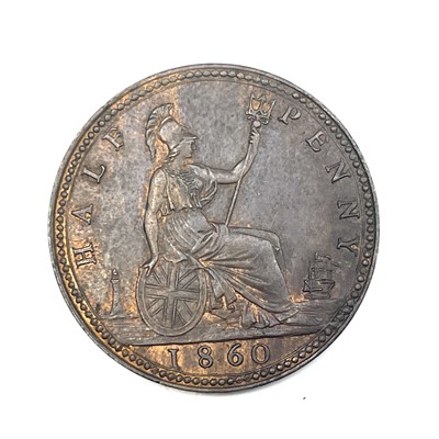 Lot 93 - G.B and Ireland Coinage. Comprising 1860 1/2d...