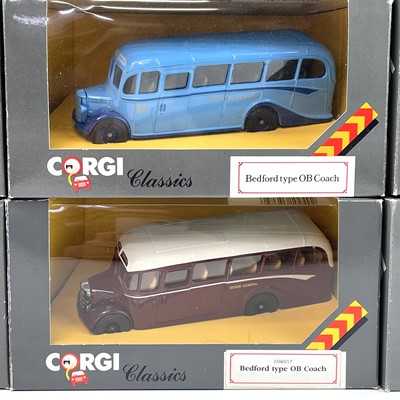 Lot 635 - Corgi Bedford OB Die Cast Coaches. A box...