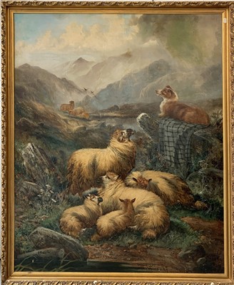 Lot 21 - Alfred MORRIS (19th Century) Sheep in a...