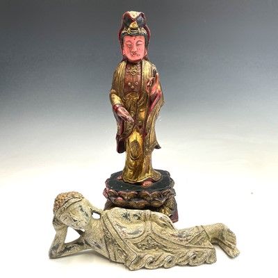 Lot 489 - A Chinese painted composition figure of...