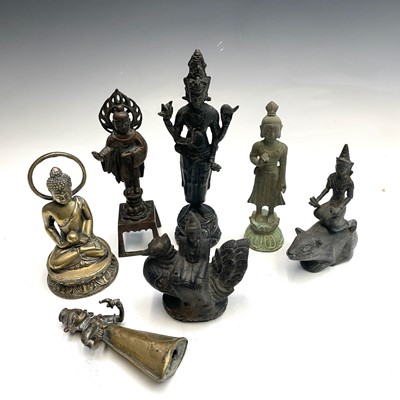 Lot 493 - A Sino-Tibetan bronze figure/shrine, 19th...