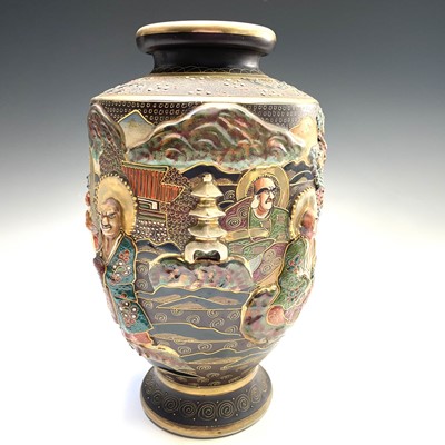 Lot 141 - A Japanese Satsuma pottery vase, circa 1920's,...