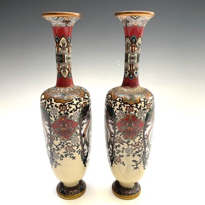 Lot 520 - A pair of Japanese cloisonne vases, circa 1900,...