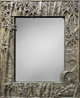 Lot 88 - A Japanese white metal wall mirror, circa 1920'...