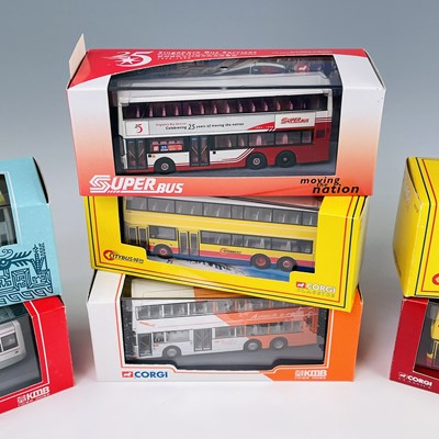 Lot 670 - Corgi Single and Double Deck Buses (x10). A...