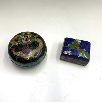 Lot 144 - A Chinese cloisonne circular box and cover,...