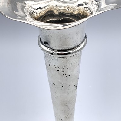 Lot 103 - An Edwardian silver trumpet spill vase with...