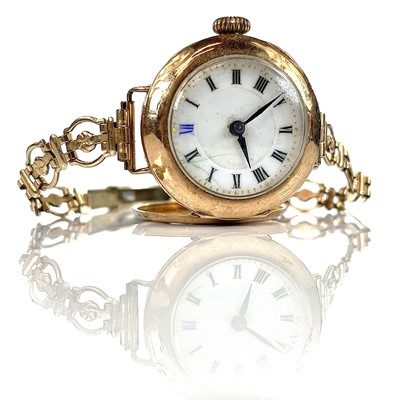 Lot 349 - A 1920's 9ct ladies manual wind wristwatch,...