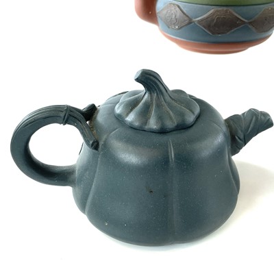 Lot 182 - Five various Chinese Yixing teapots, 20th...