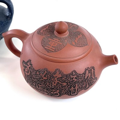 Lot 182 - Five various Chinese Yixing teapots, 20th...