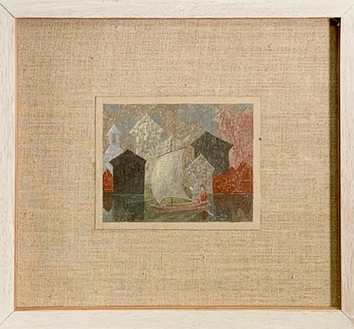 Lot 230 - John ARMSTRONG (1893-1973) Lone Sailor Oil on...