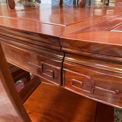 Lot 589 - A Chinese reproduction hardwood extending...