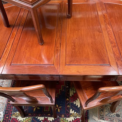 Lot 589 - A Chinese reproduction hardwood extending...