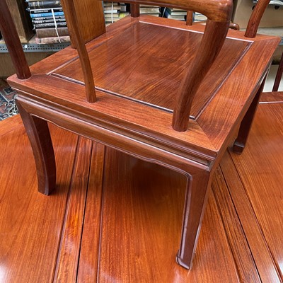 Lot 589 - A Chinese reproduction hardwood extending...