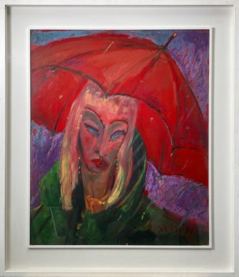 Lot 147 - Sven BERLIN (1911-1999) The Red Umbrella Oil...