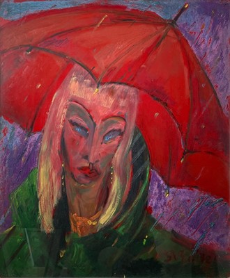 Lot 147 - Sven BERLIN (1911-1999) The Red Umbrella Oil...