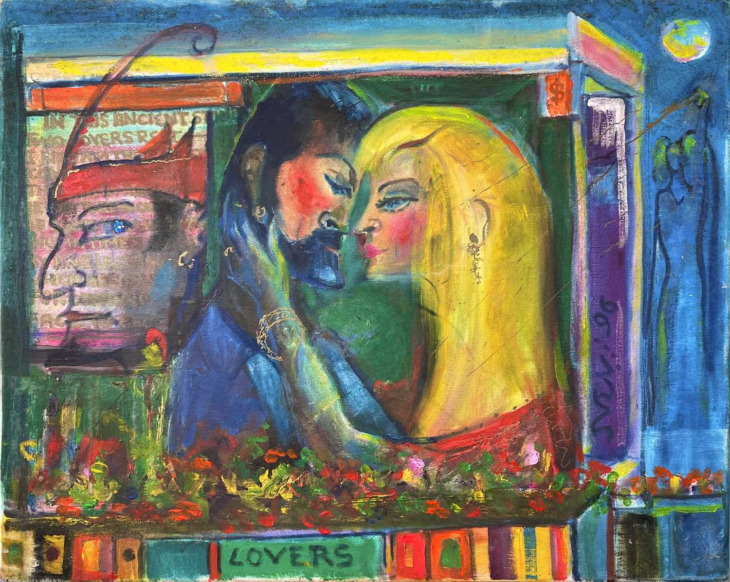 Lot 300 - Sven BERLIN (1911-1999) Lovers Oil on canvas...