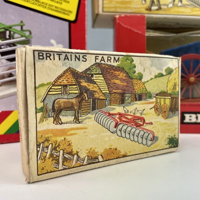 Lot 761 - Britains Boxed Farm Equipment (x5). Includes a...