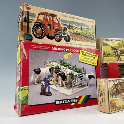 Lot 761 - Britains Boxed Farm Equipment (x5). Includes a...