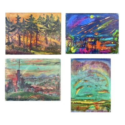 Lot 487 - Sven BERLIN (1911-1999) Conifer Forrest Oil on...