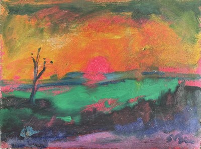 Lot 198 - Sven BERLIN (1911-1999) Landscape Oil on board...