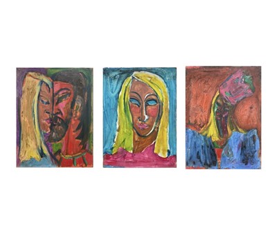 Lot 261 - Sven BERLIN (1911-1999) Three Portraits Oils...