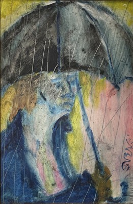 Lot 179 - Sven BERLIN (1911-1999) Raining Oil on board...