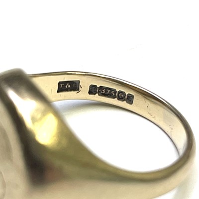 Lot 16 - Sven Berlin's 9ct gold signet ring, engraved...