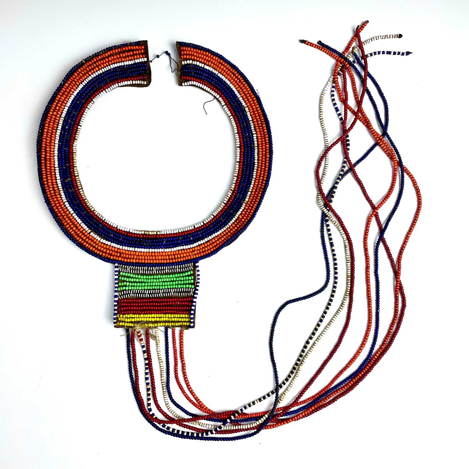 Lot 609 - A Maasai tribal bead wedding collar, diameter...