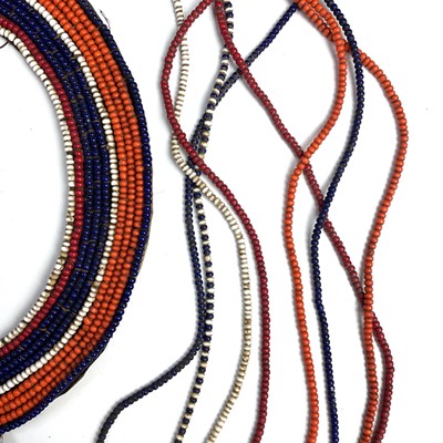 Lot 609 - A Maasai tribal bead wedding collar, diameter...