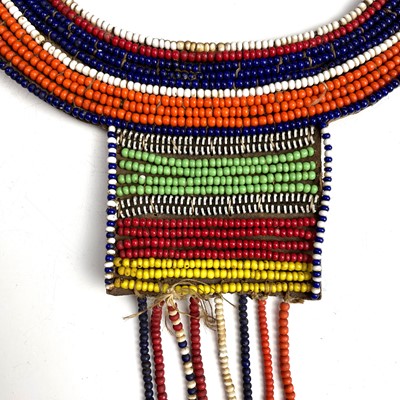 Lot 609 - A Maasai tribal bead wedding collar, diameter...