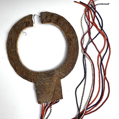 Lot 609 - A Maasai tribal bead wedding collar, diameter...