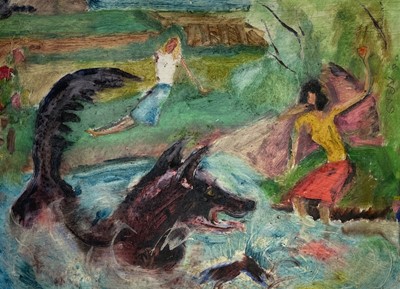 Lot 50 - Sven BERLIN (1911-1999) Dog Swimming with...