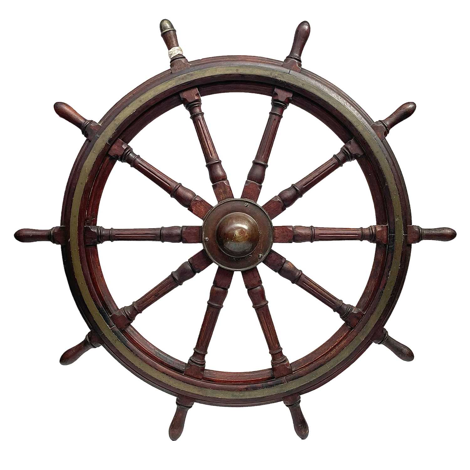 Lot 15 - A large 19th century teak and brass ship's...