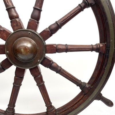 Lot 92 - A large 19th century teak and brass ship's...
