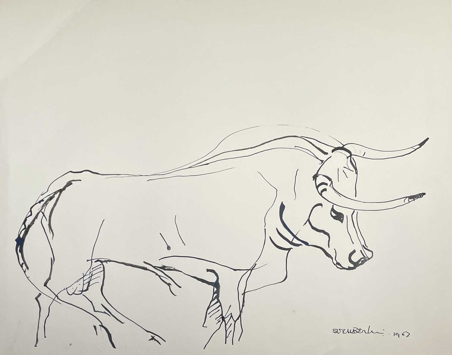 Lot 548 - Sven BERLIN (1911-1999)Bull Ink drawing