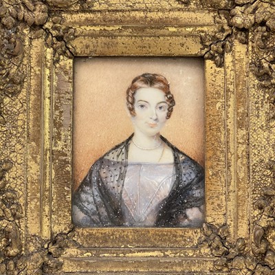 Lot 50 - A pair of early Victorian miniature portraits,...