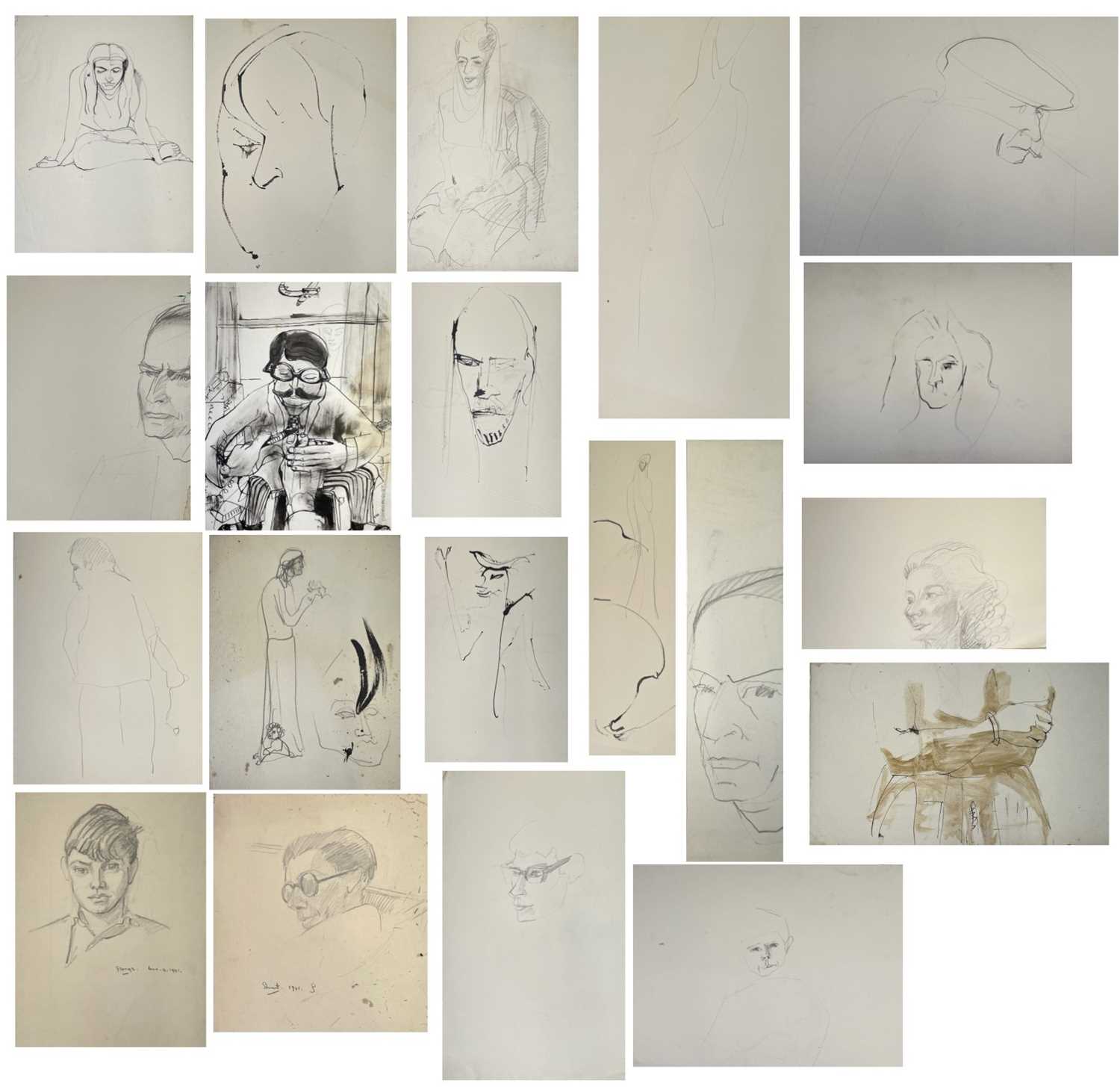 Lot 23 - Sven BERLIN (1911-1999) Studies of people 21 x...