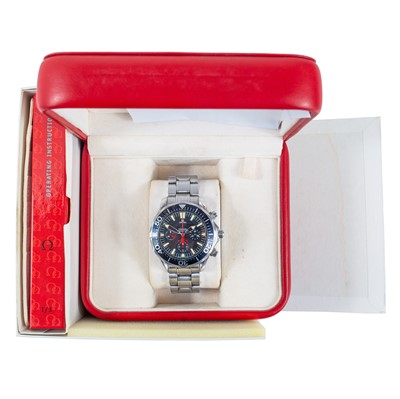 Lot 76 - An Omega Seamaster America's cup RACING automatic chronometer stainless steel bracelet wristwatch.