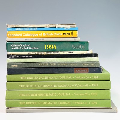 Lot 145 - Coin Reference Books. A box including "English...