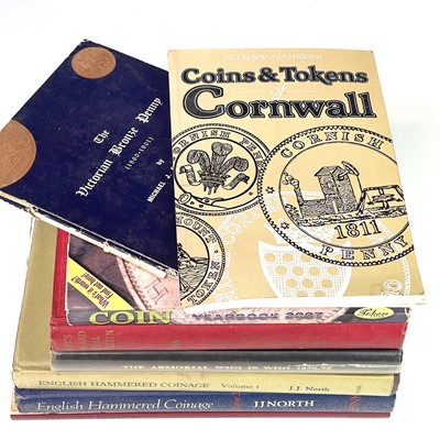 Lot 145 - Coin Reference Books. A box including "English...