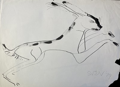 Lot 310 - Sven BERLIN (1911-1999) Hare Ink drawing...