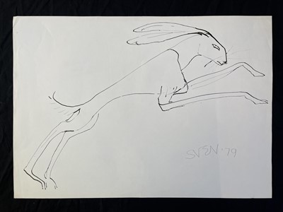 Lot 242 - Sven BERLIN (1911-1999) Hare Ink drawing...