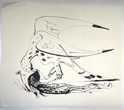 Lot 13 - Sven BERLIN (1911-1999) Falcon and Kill Ink...