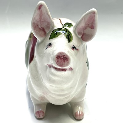 Lot 811 - A Wemyss Exon figure of a pig, painted with...