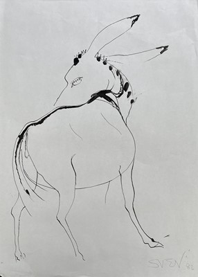 Lot 330 - Sven BERLIN (1911-1999) Donkey Ink drawing...